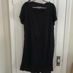 FLAX light linen portrait collar dress.